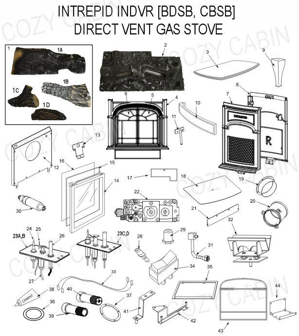 Intrepid Direct Vent Gas Stove (INDVRBDSB) #INDVRBDSB